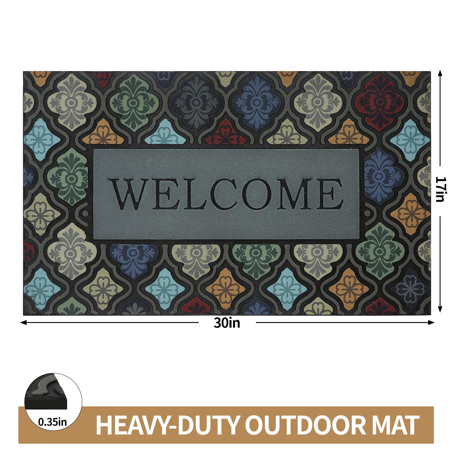 Iouwy colorful flower welcome mat dirt-blocking helps keep indoor floors cleaner after outdoor visits.