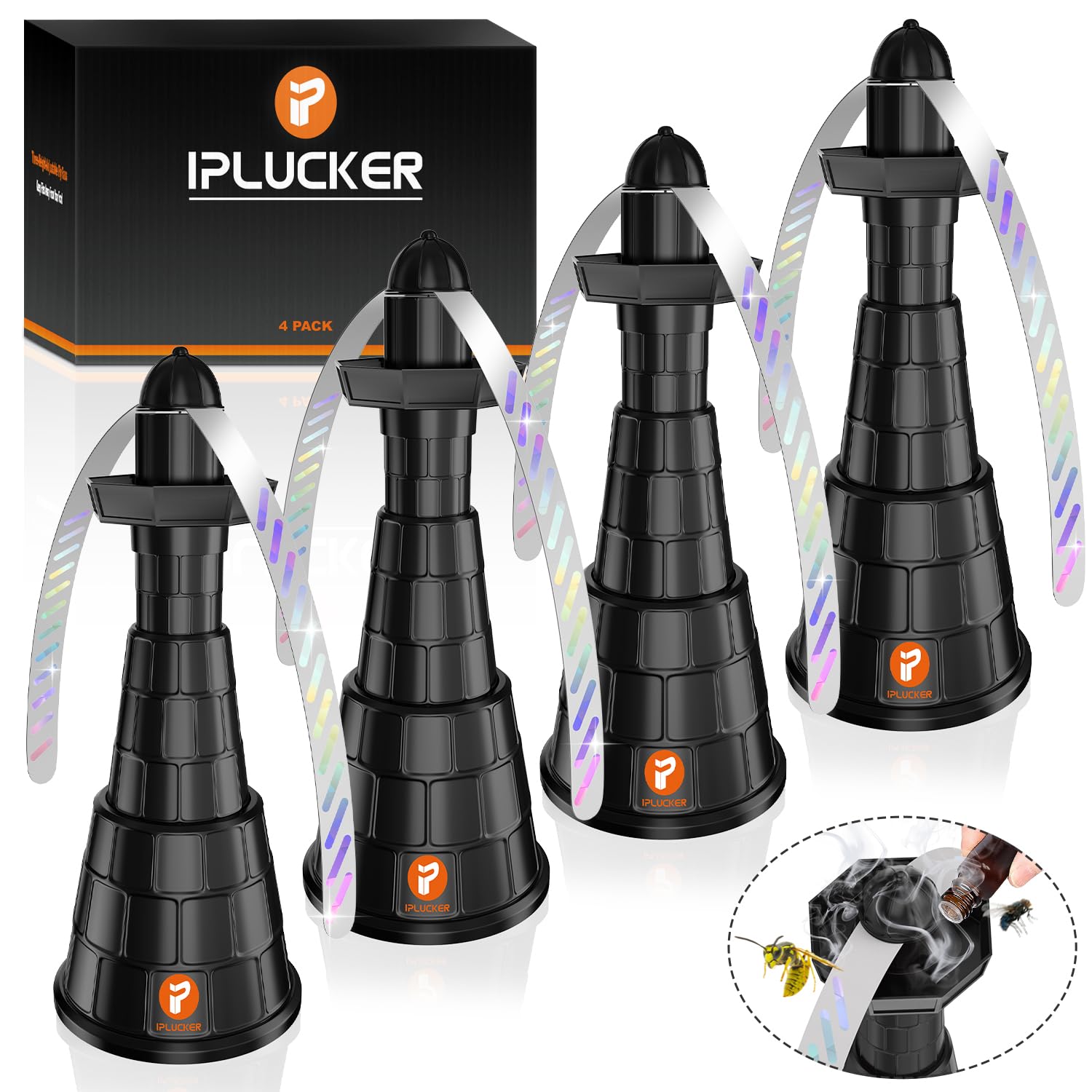 IPLUCKER four-pack table fly fans for outdoor dining and comfort