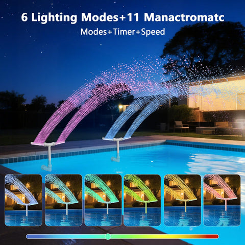 IPOOLTENG 360-degree riser enables versatile spray directions around the pool.