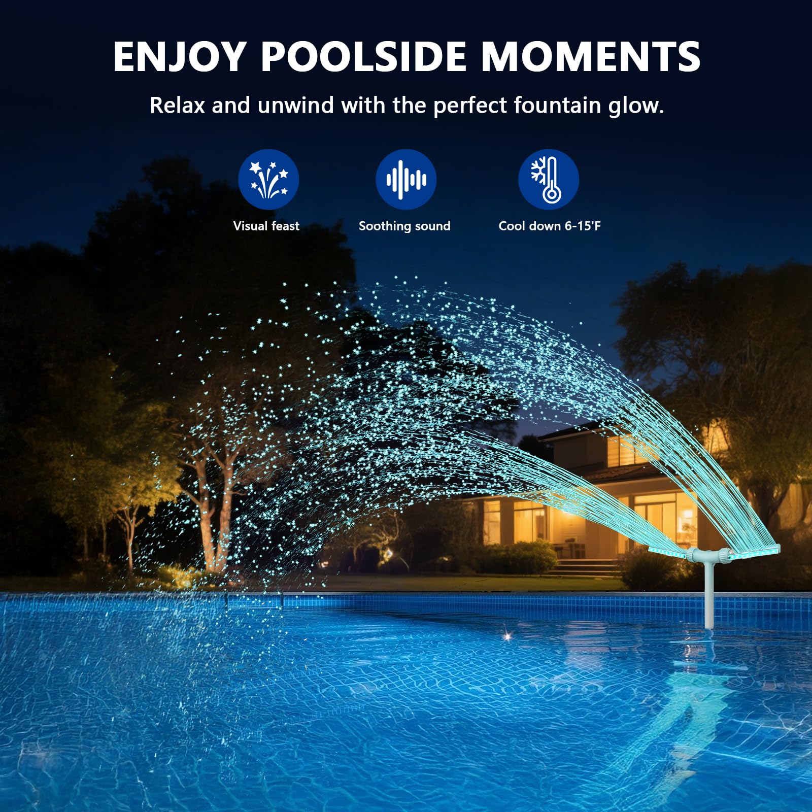 IPOOLTENG UV-resistant ABS construction withstands sun and pool chemicals.