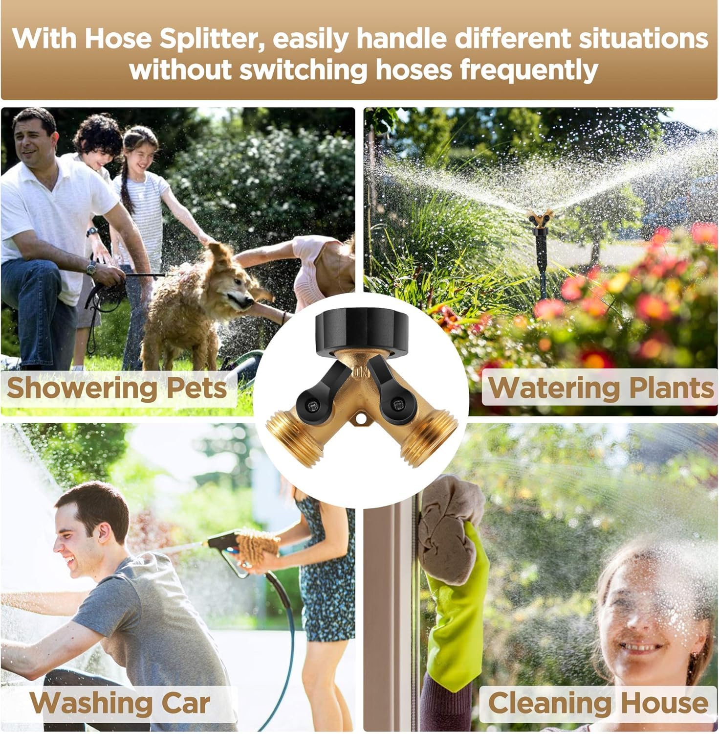 IPOW durable brass construction designed for rust-free seasonal use