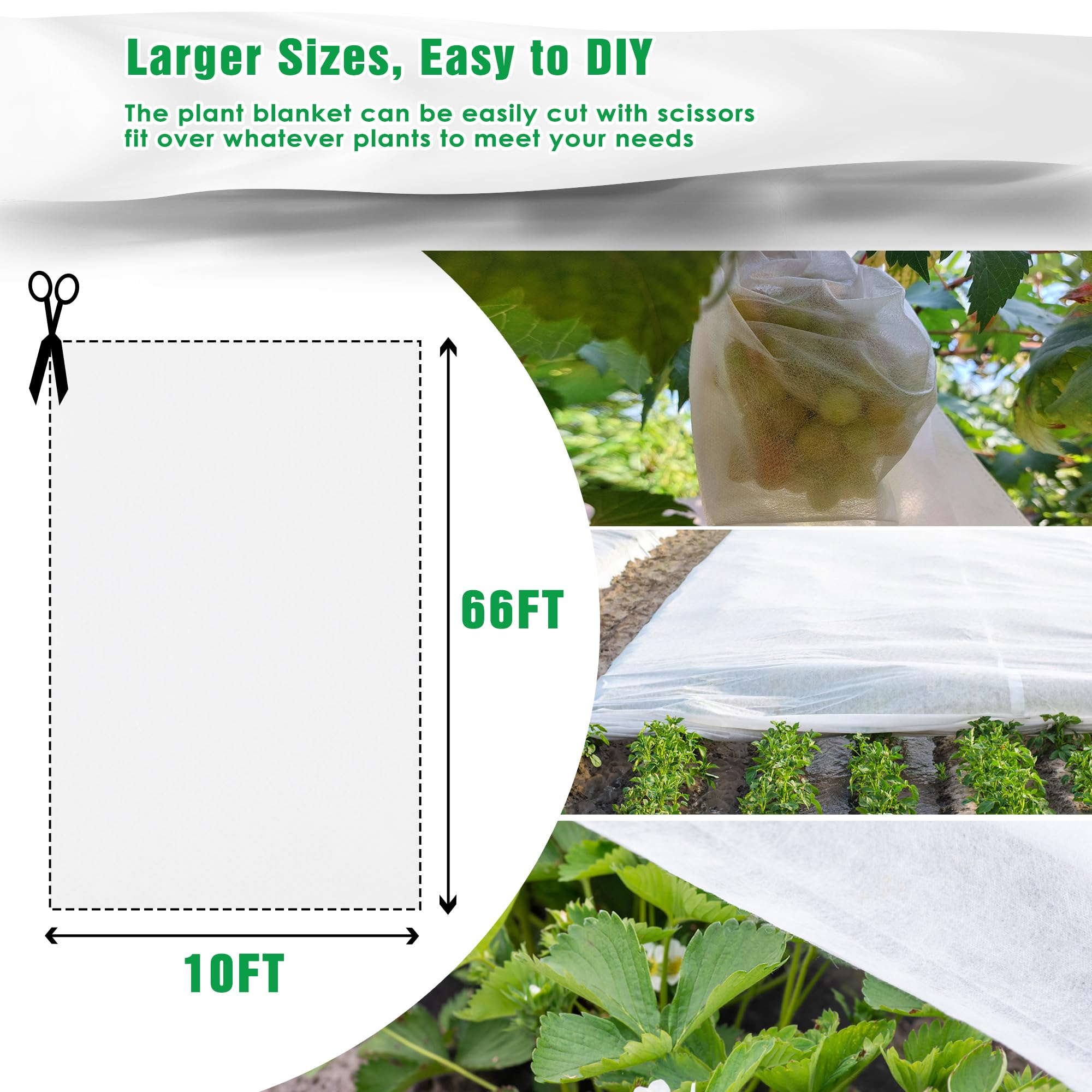 IPOW durable reusable frost cloth covers 660 sq ft of beds and rows