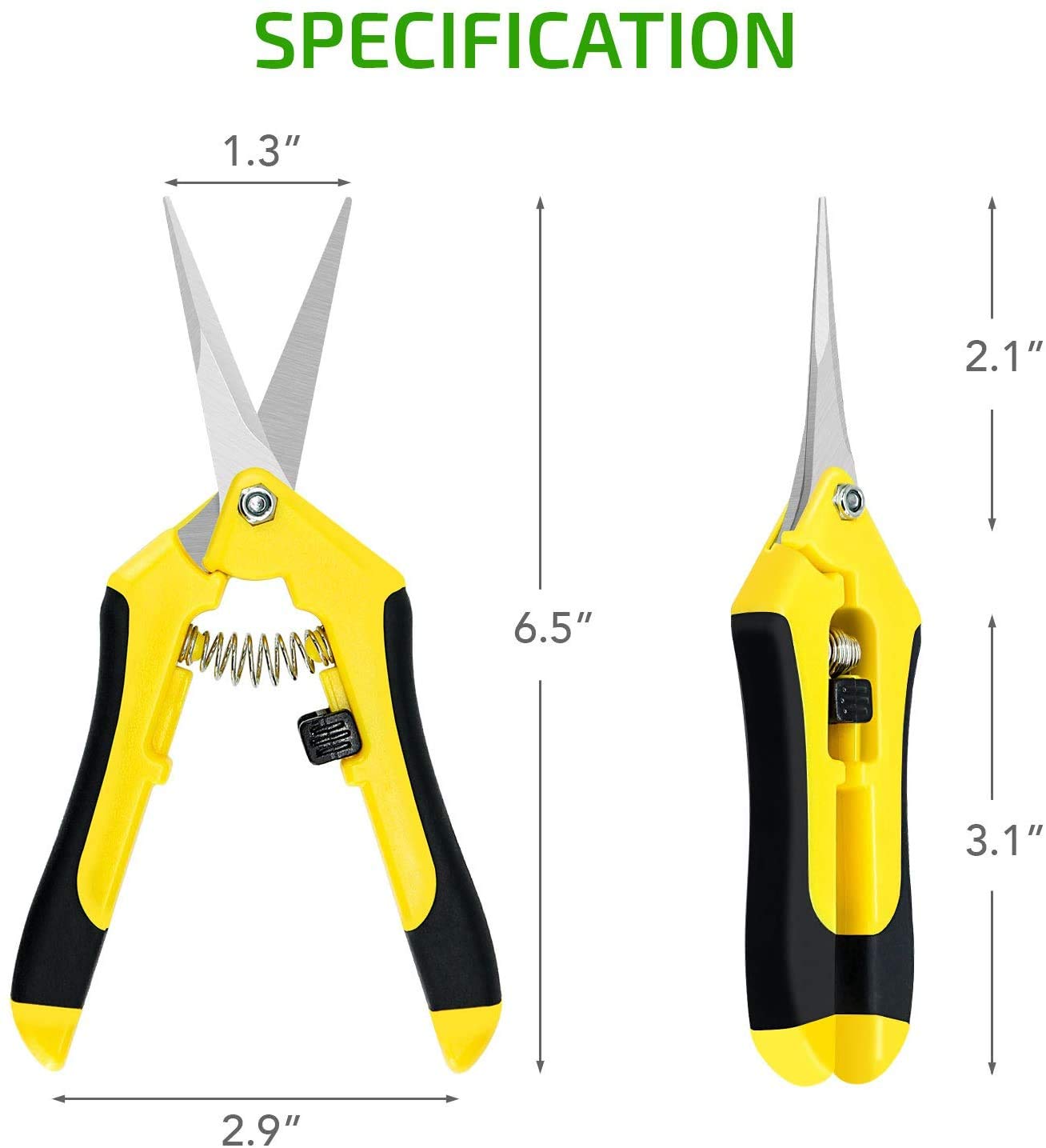 iPower 4-pack pruning shears in yellow for multiple plant tasks