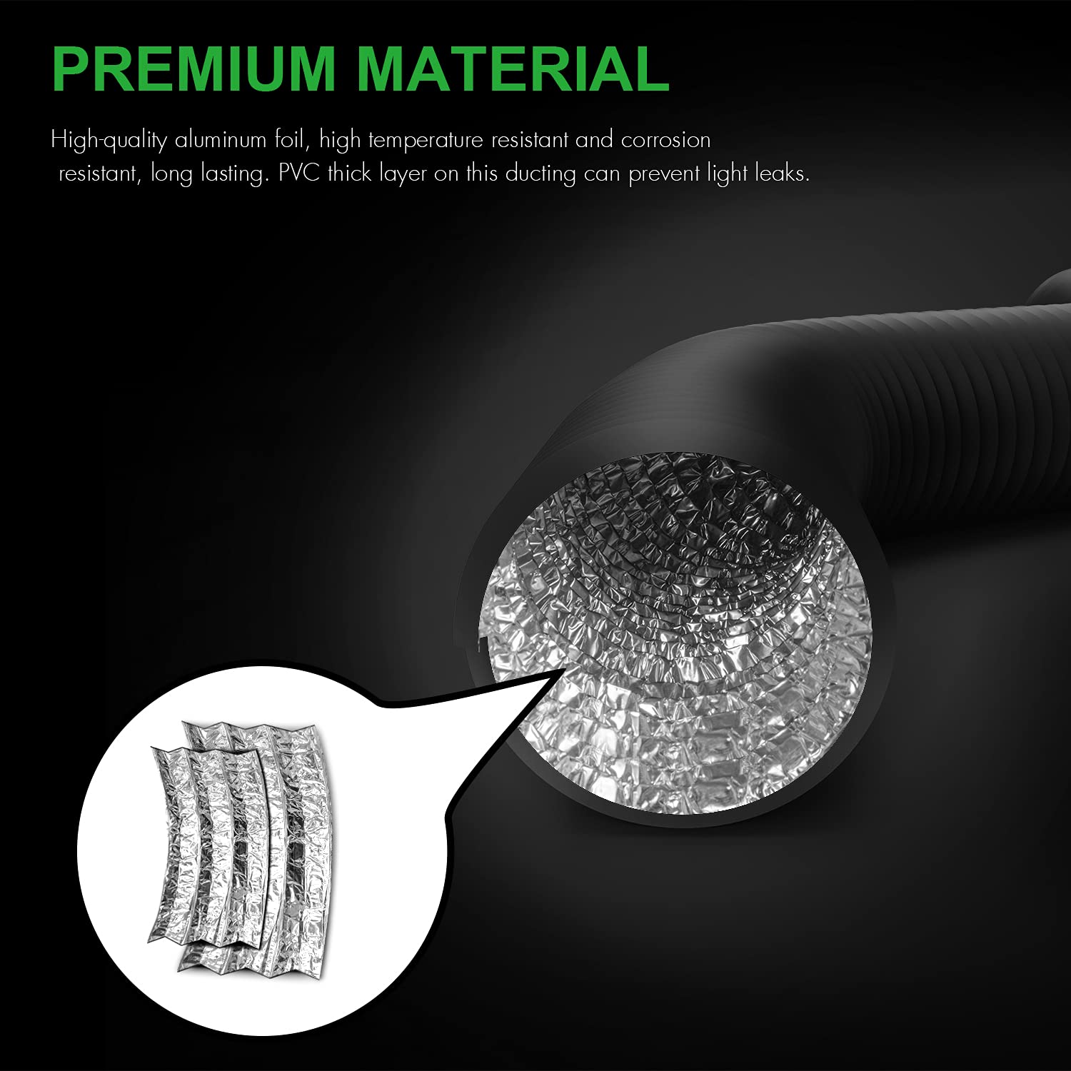 ipower aluminum foil inner supports durable heat-resistant airflow.