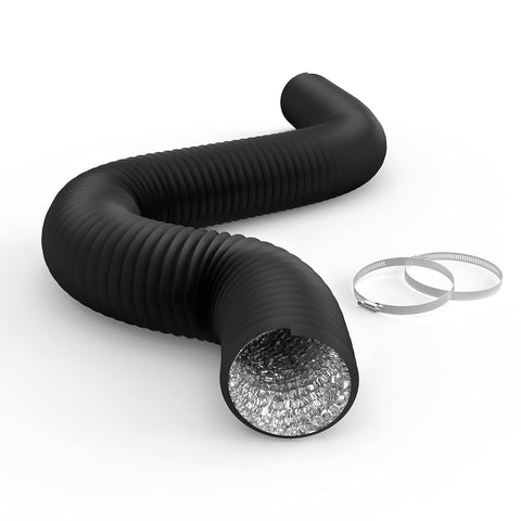 ipower flexible 4-inch ducting fits tight spaces in HVAC setups.