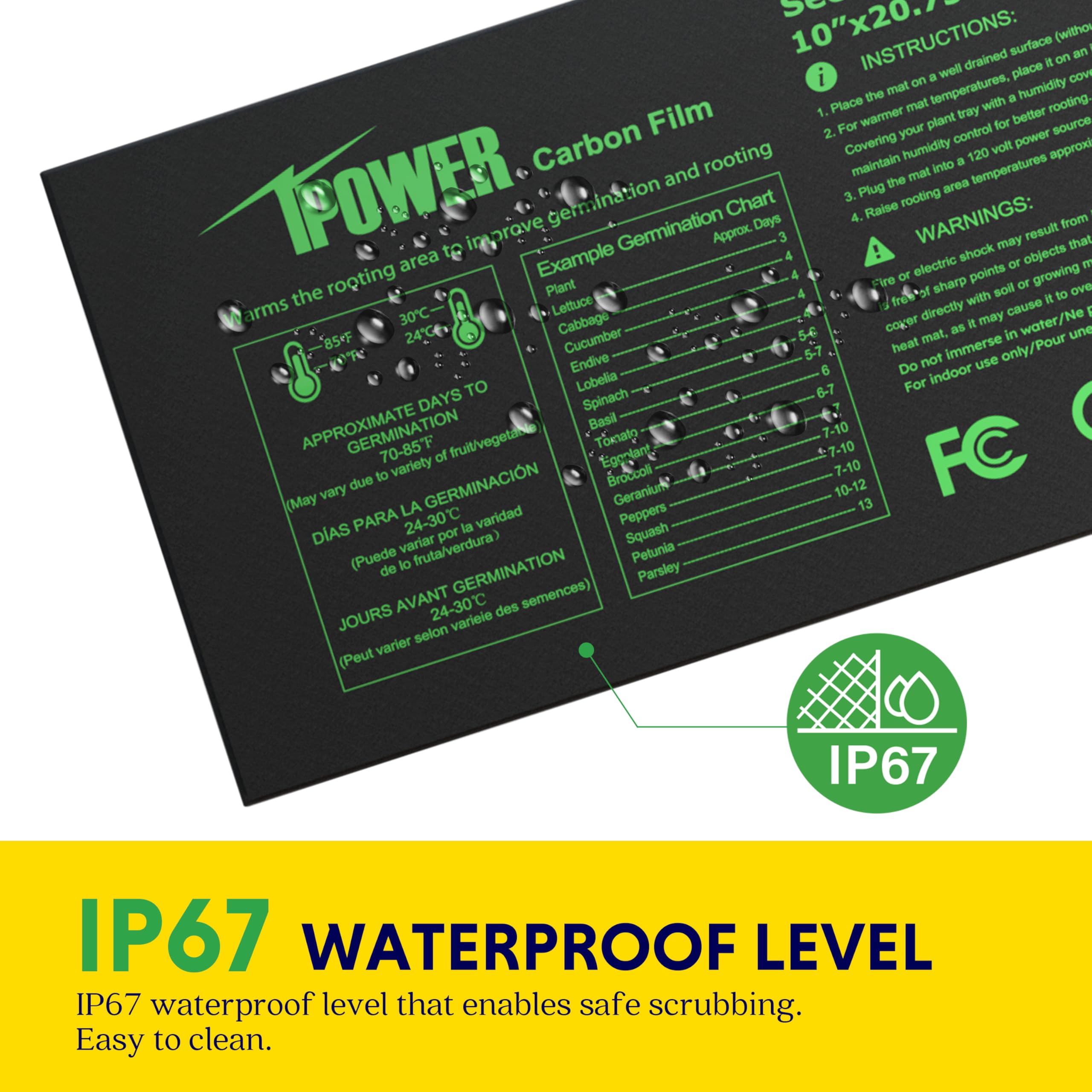 iPower heat mat supports improved germination and seedling growth under proper temps