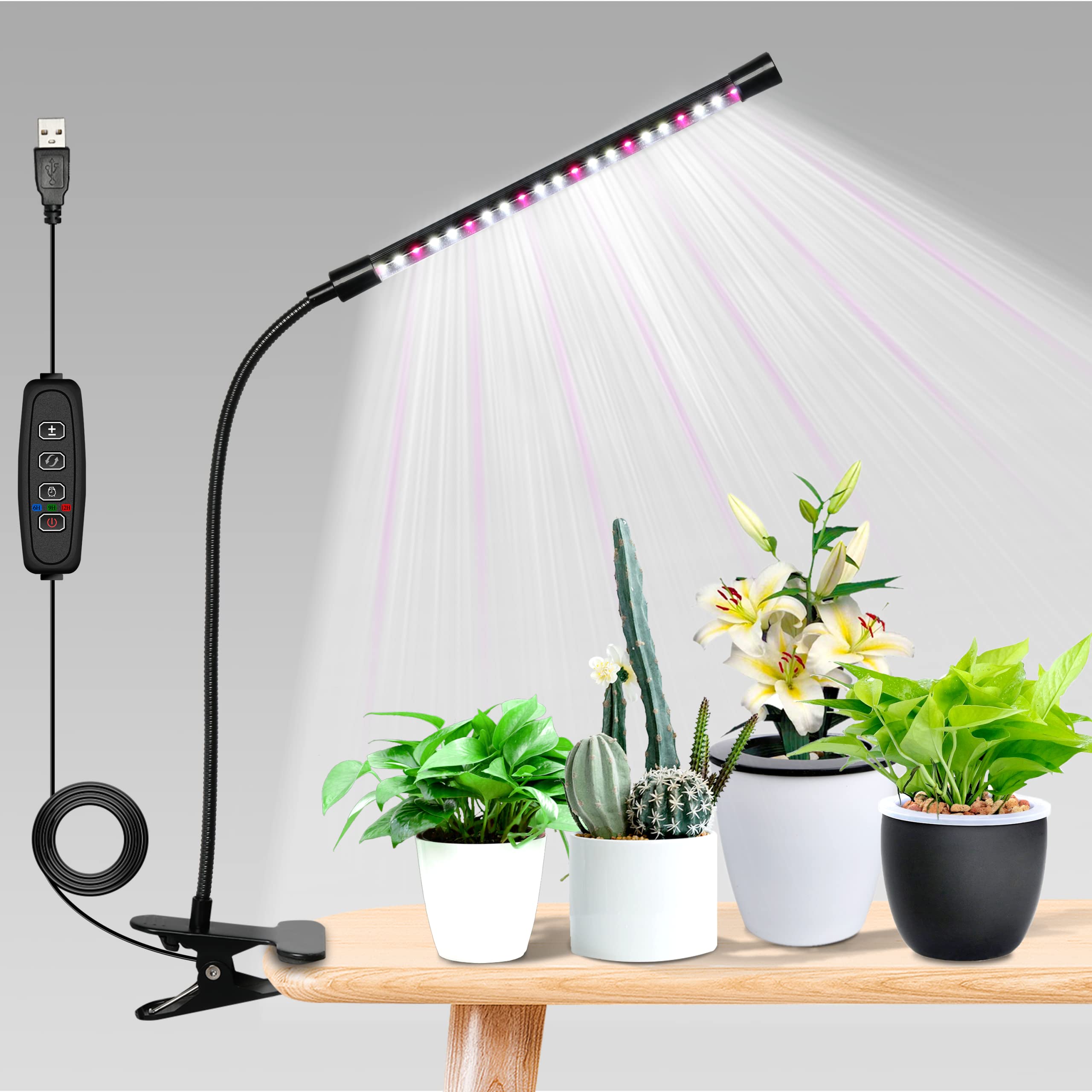 IPower LED Grow Light with full spectrum supports indoor plant growth and flowering