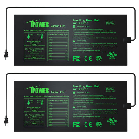 IPower seeding heat mat 10x20.75in provides uniform warmth for seedling germination.