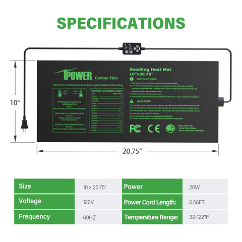 Close-up of iPower heating film providing even root-zone warmth for seedlings