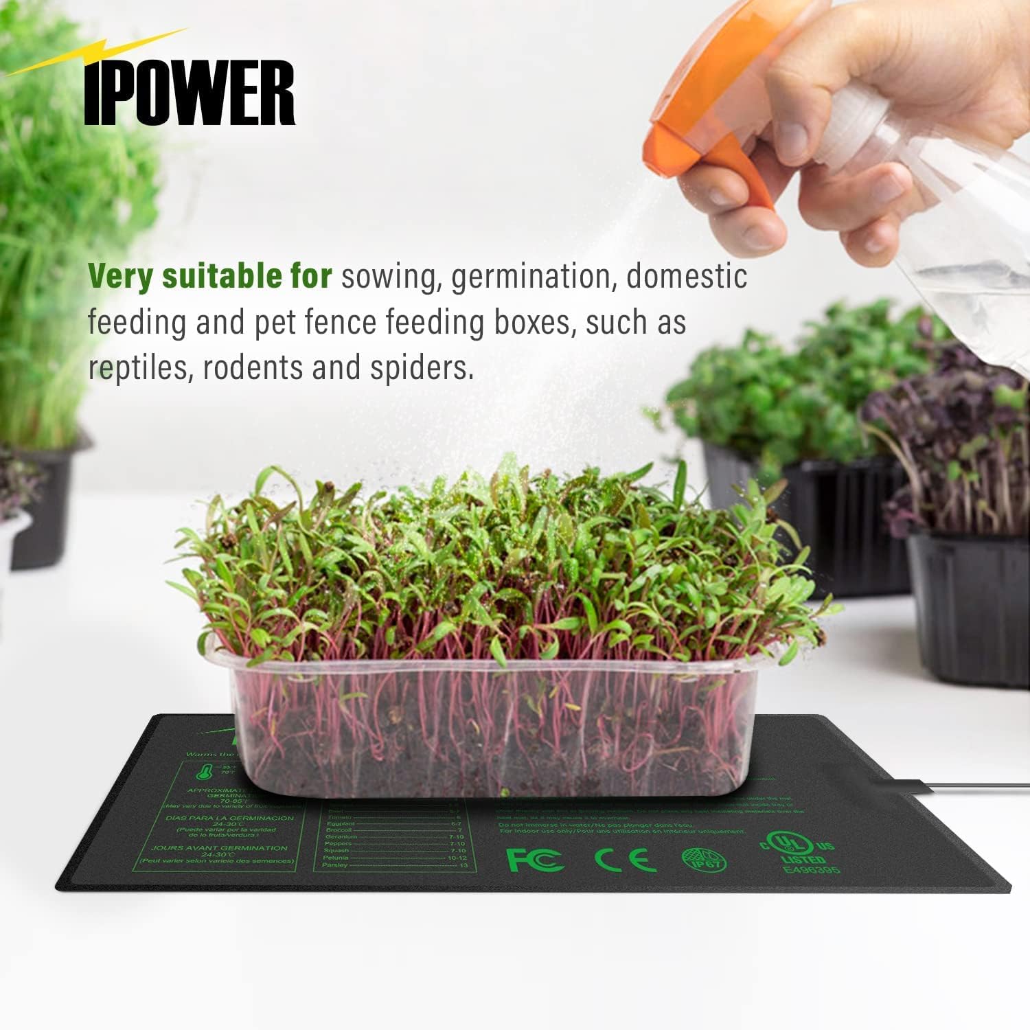 One seedling heat mat included in the package for convenient setup