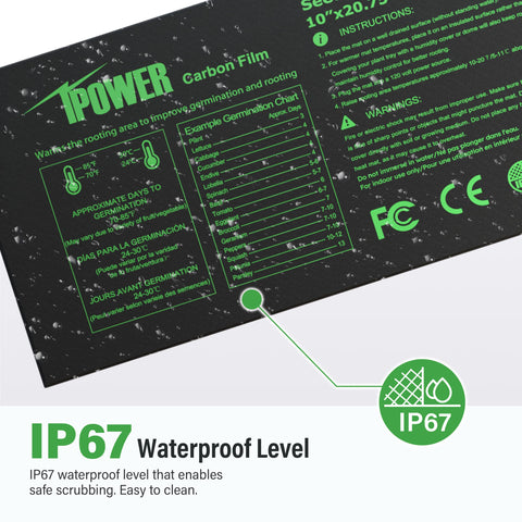 Waterproof wiring and durable cord connection on the iPower mat for safe use