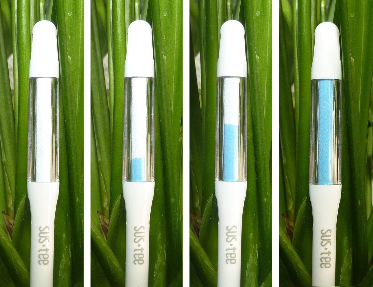 Color indicator transitions from white to blue to reflect soil moisture levels.