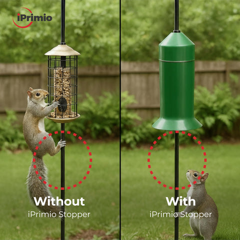 iPrimio 18-inch baffle blends with most feeders for a clean setup.