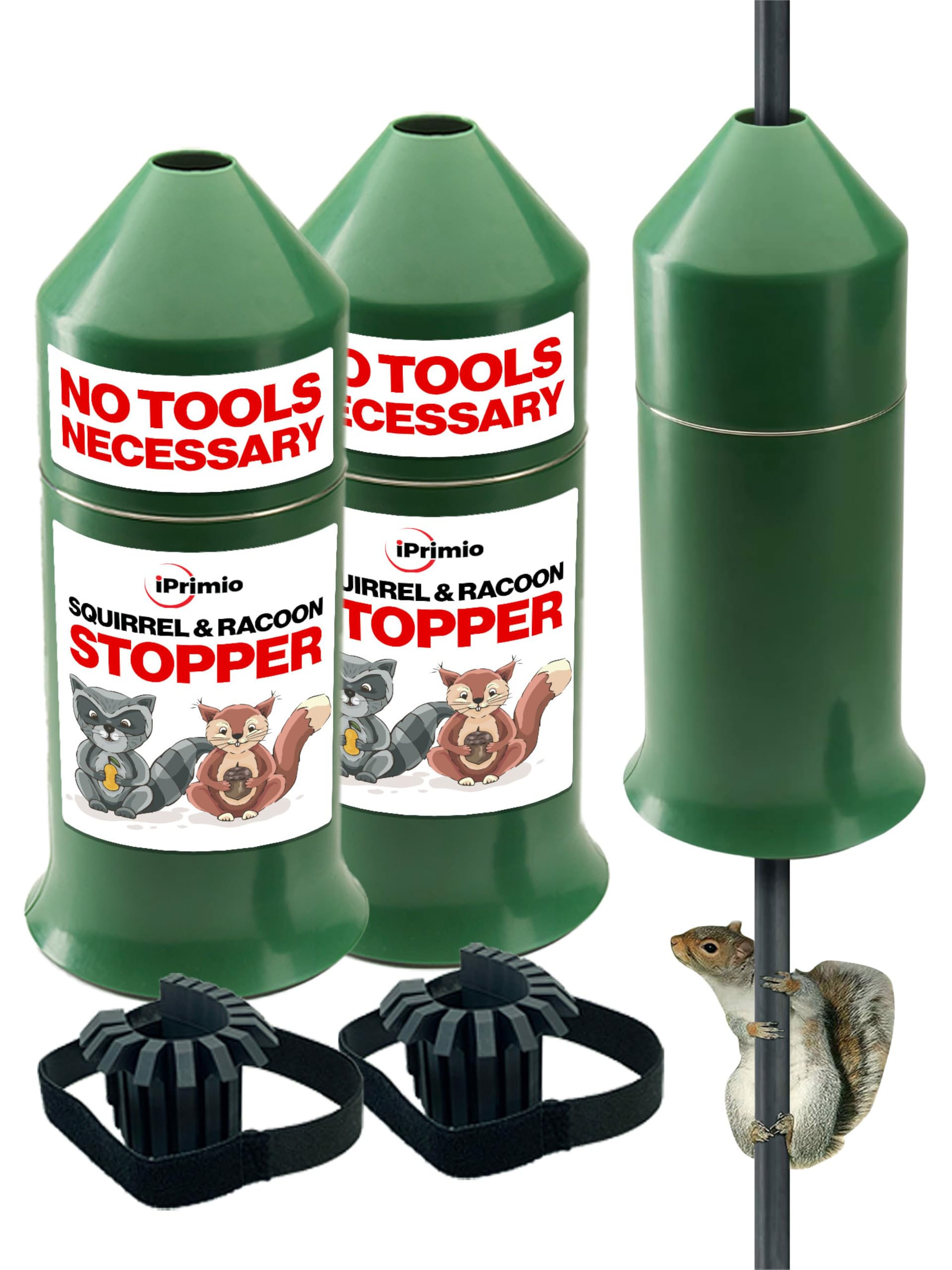 iPrimio 18in Squirrel Baffle wraps around a pole to deter climbers and protect feeders.