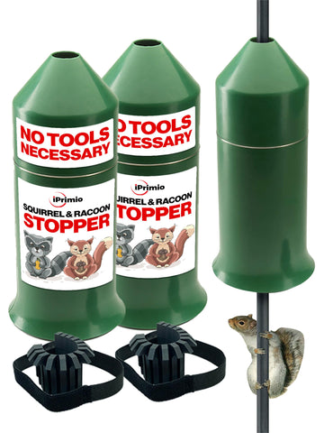 iPrimio 18in Squirrel Baffle wraps around a pole to deter climbers and protect feeders.