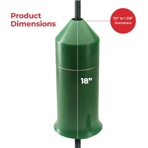 iPrimio pole diameter-fit baffle works on most 1/2 to 1 3/8 inch poles.