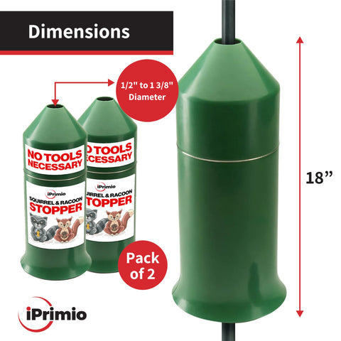 iPrimio Universal-fit baffle accommodates 1/2 to 1 3/8 inch poles with ease.