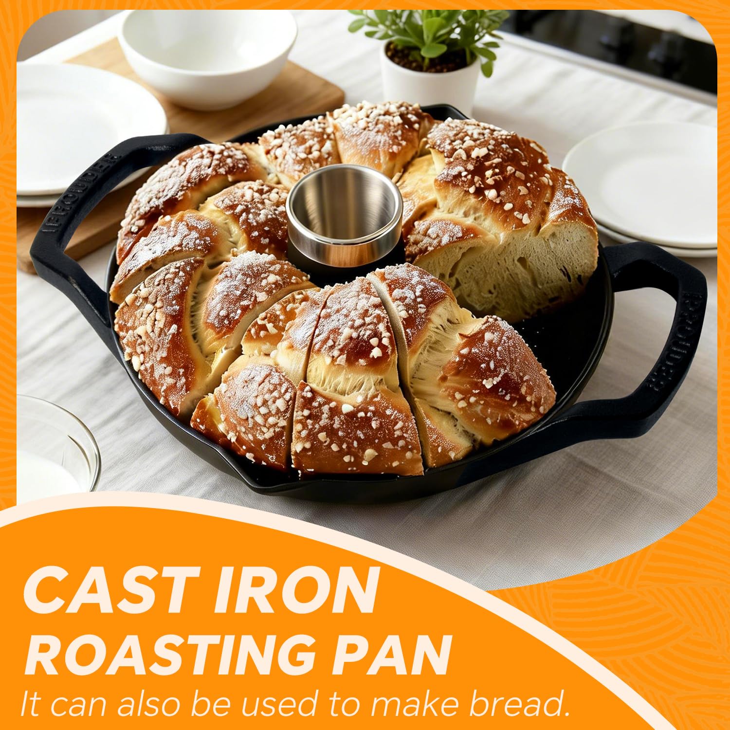 IPROUDER roaster compatible with oven, grill, or smoker for versatility.