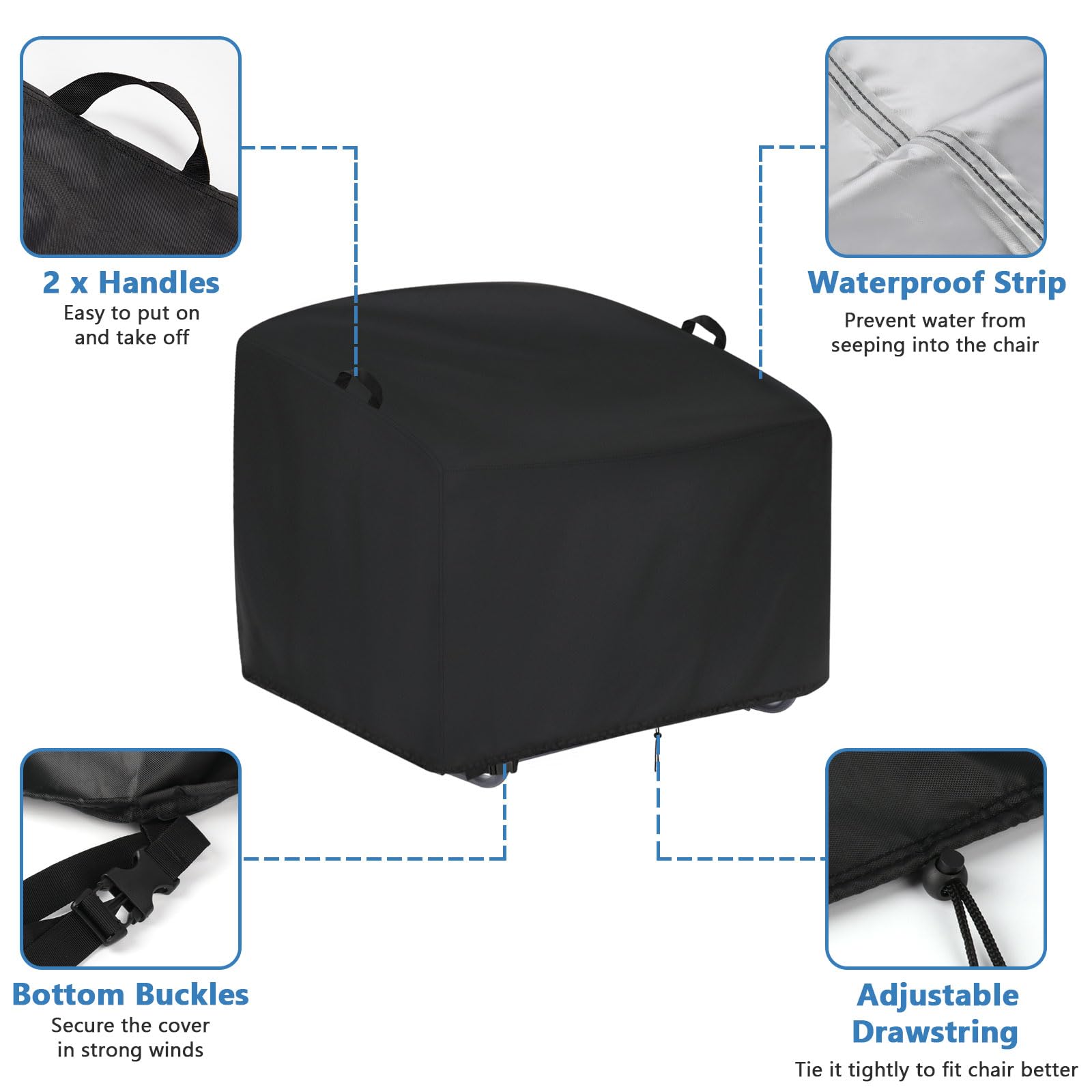 Iptienda easy-to-use cover with handles for quick setup