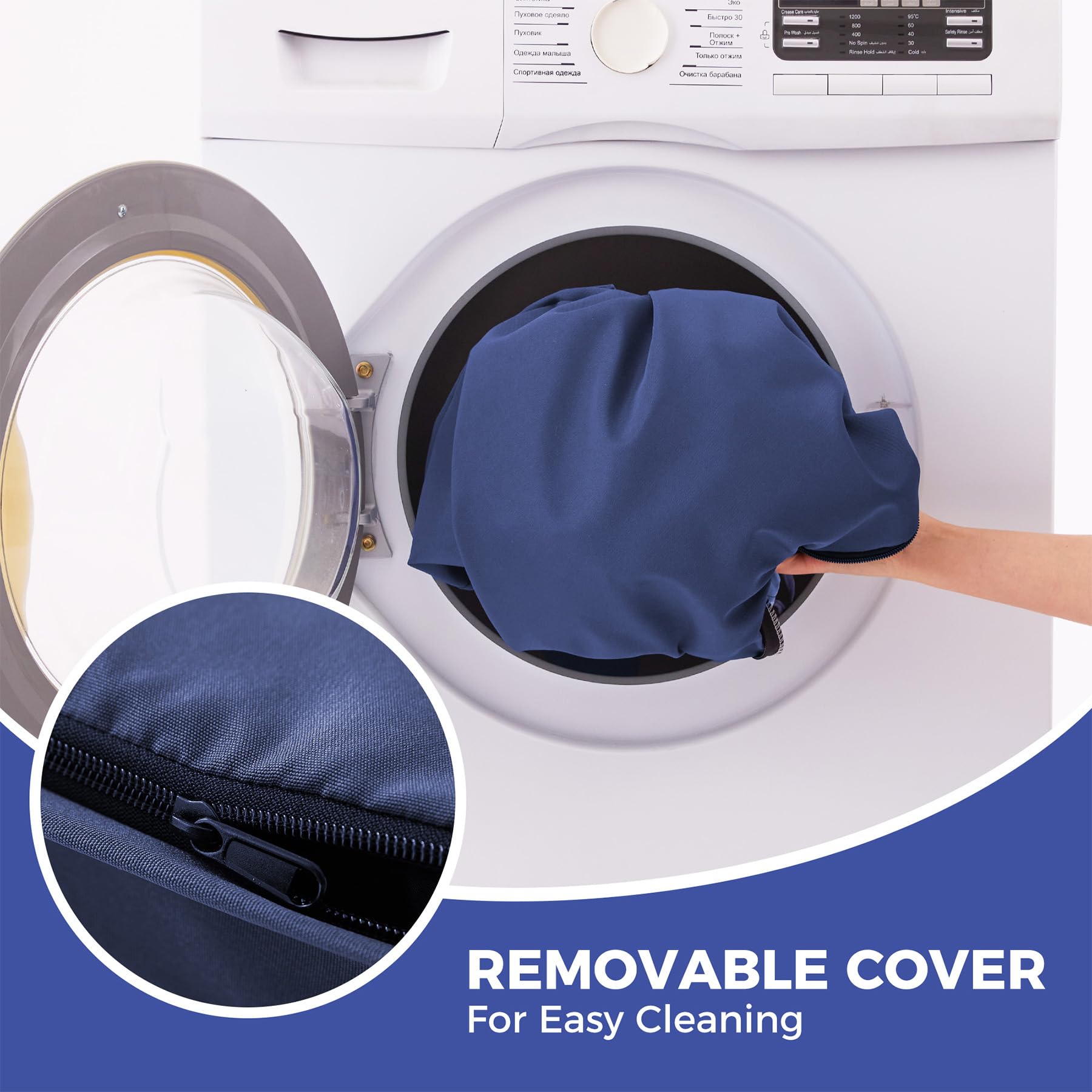 IPYNBAP bench cushion includes a carry handle for easy repositioning