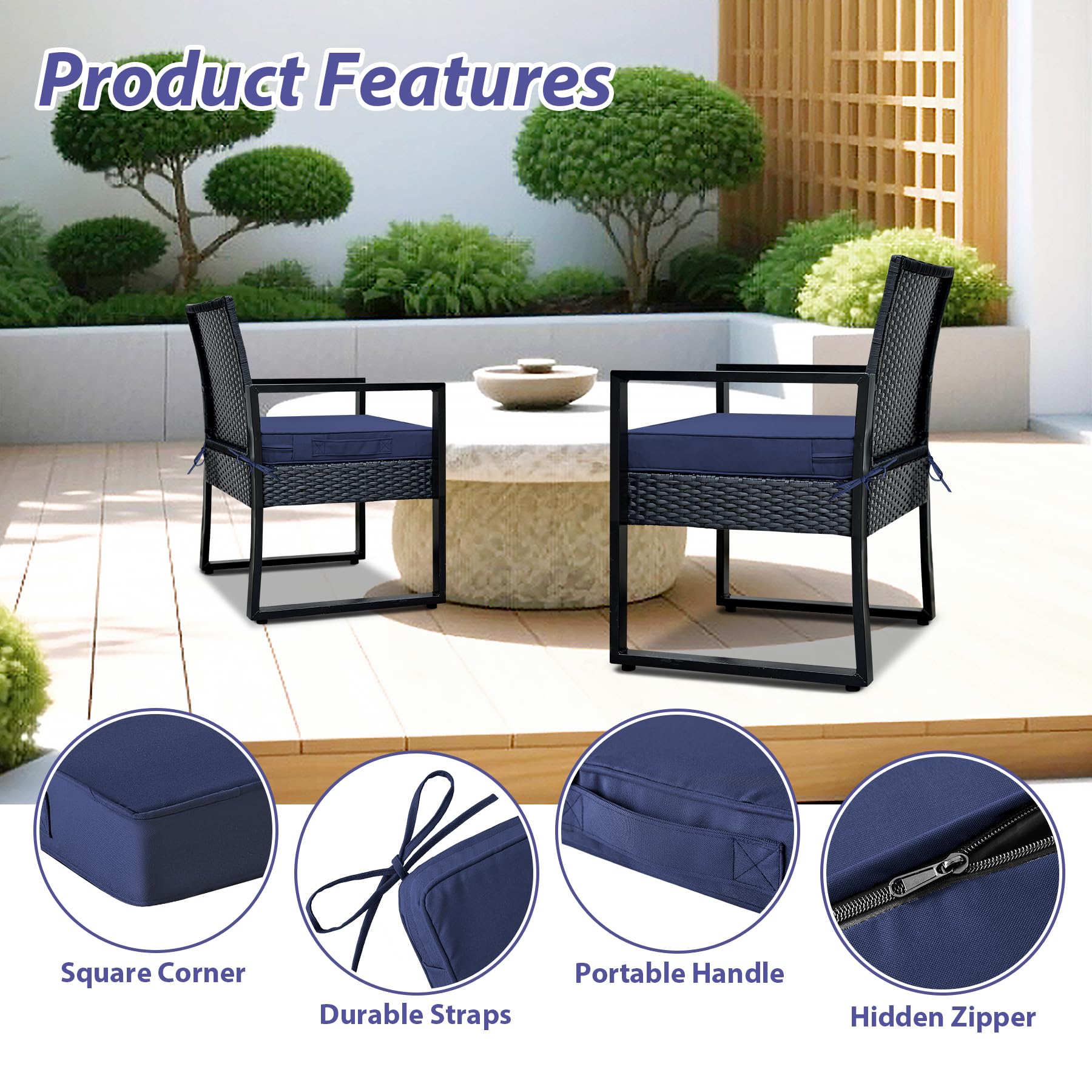 IPYNBAP cushions with piped edges maintain shape and durability.