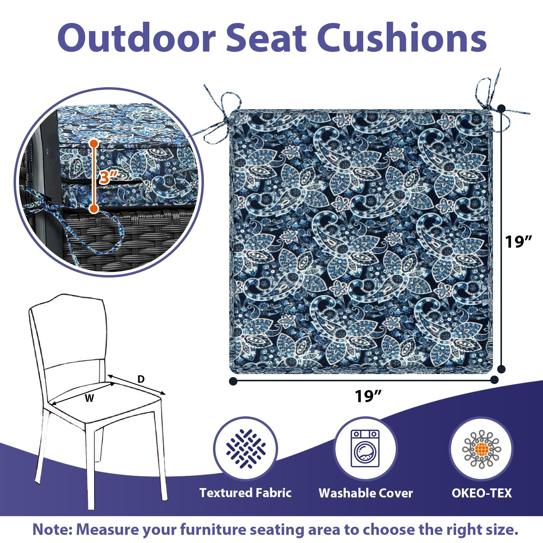 IPYNBAP chair cushions waterproof fabric closeup highlights protective layer for water resistance