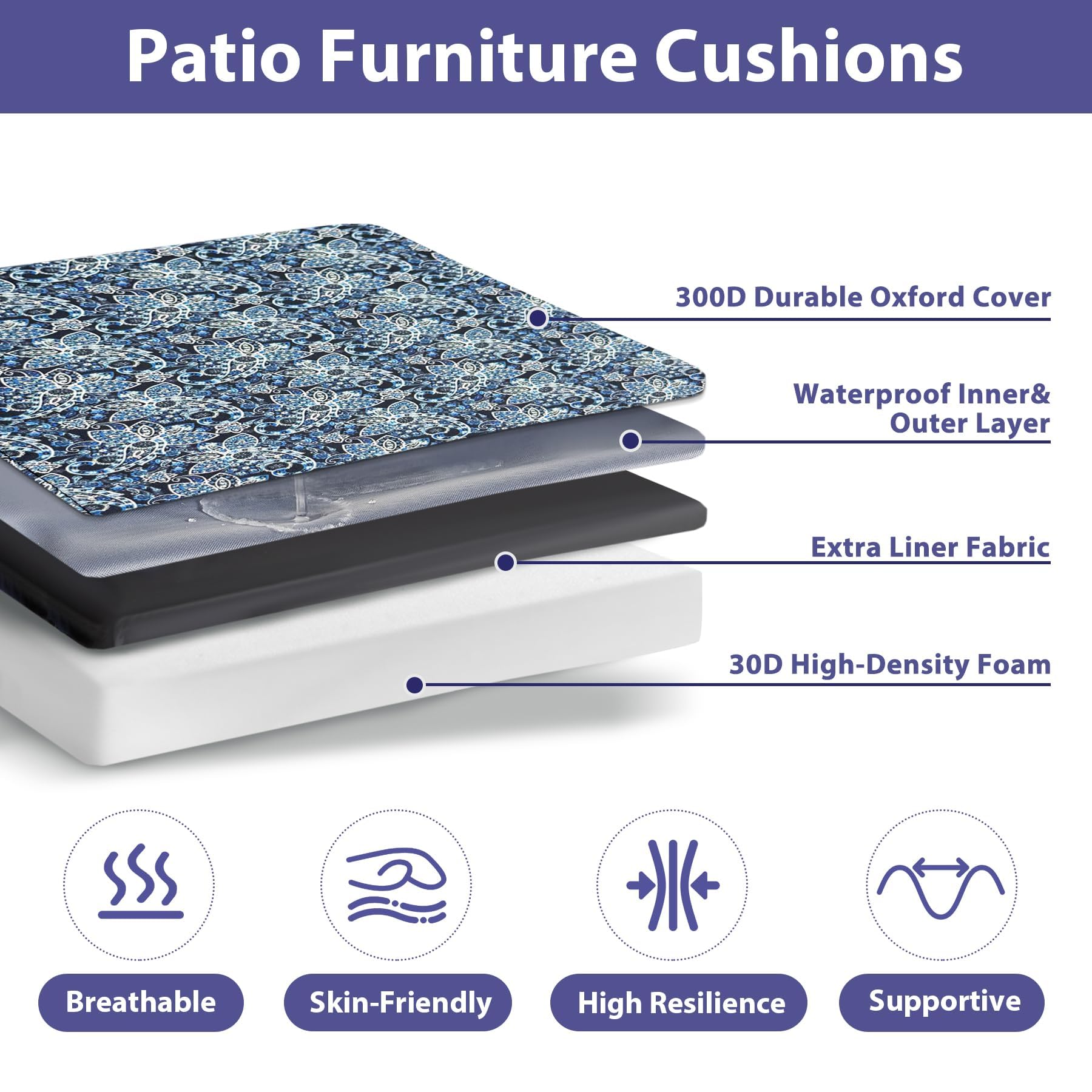IPYNBAP cushions with handle and ties stabilize on furniture