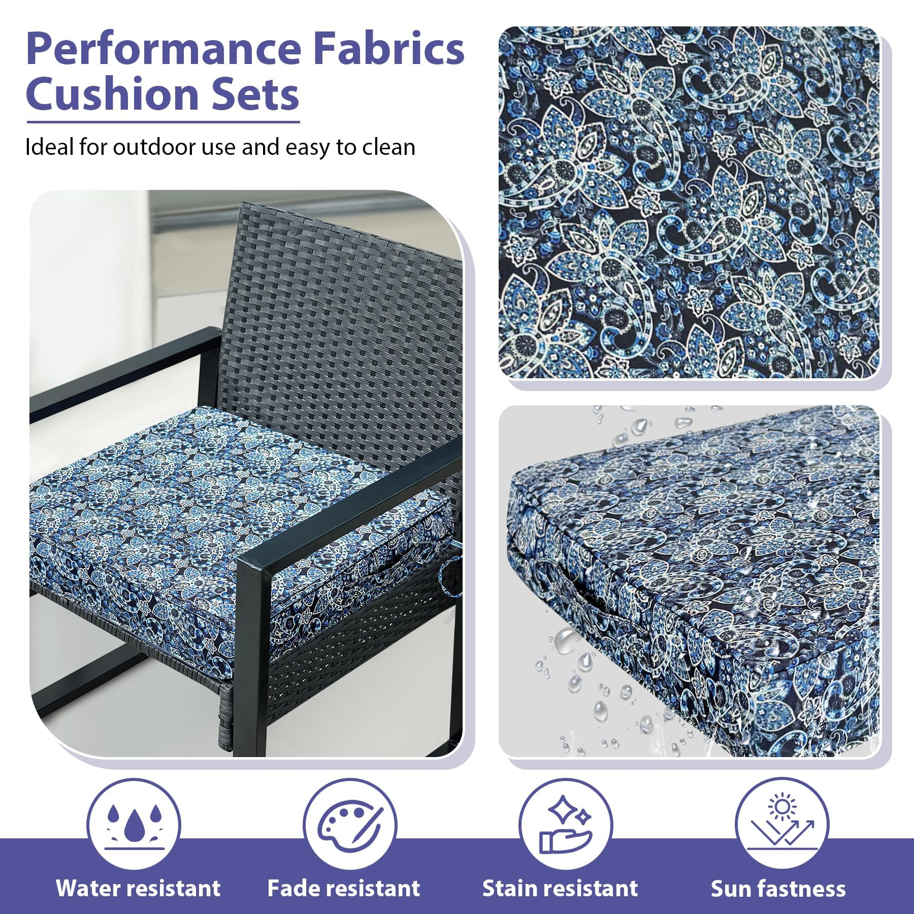 IPYNBAP foam-core 30D dense for firm comfortable support outdoors