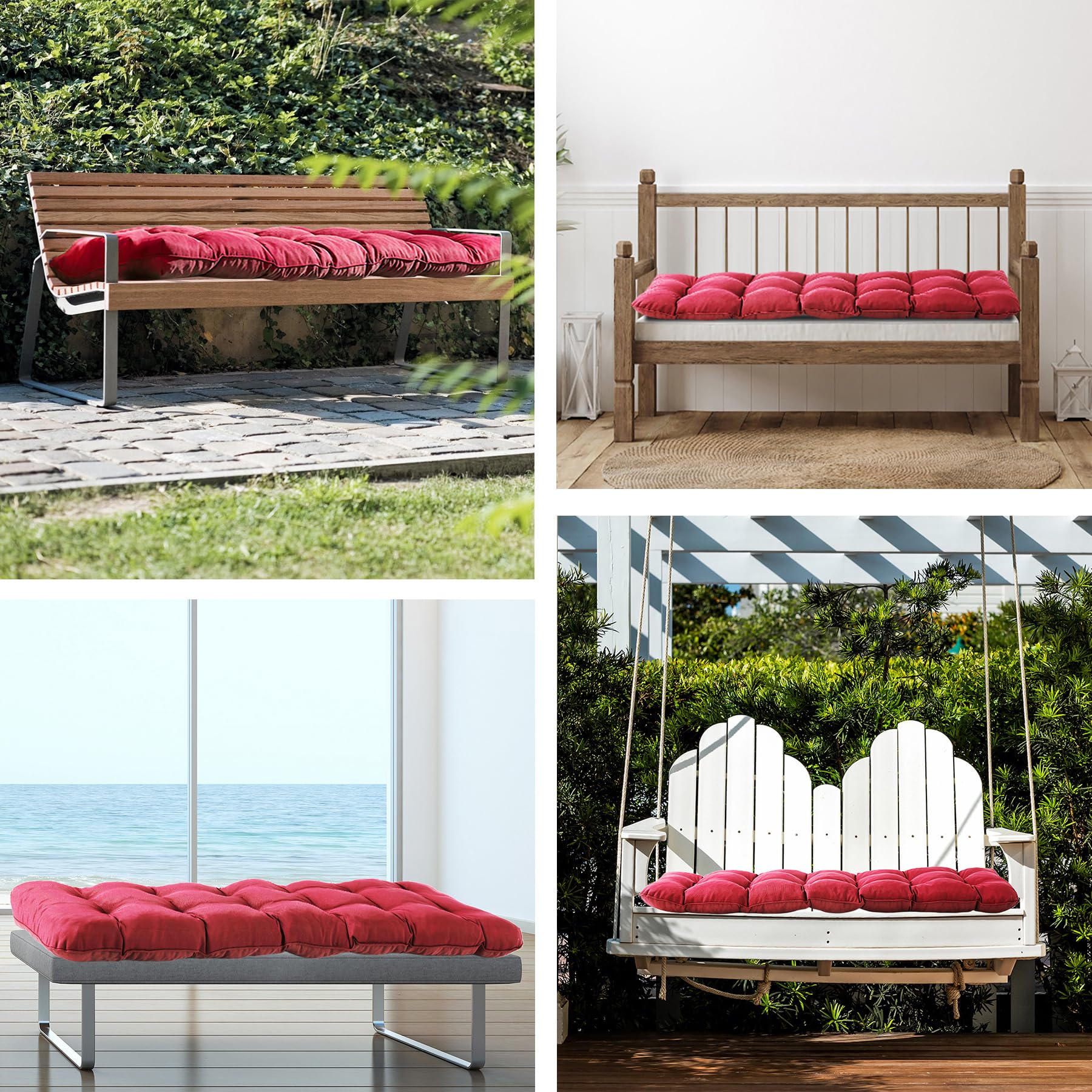 IPYNBAP 48x18 outdoor bench cushion fits various benches and swings.