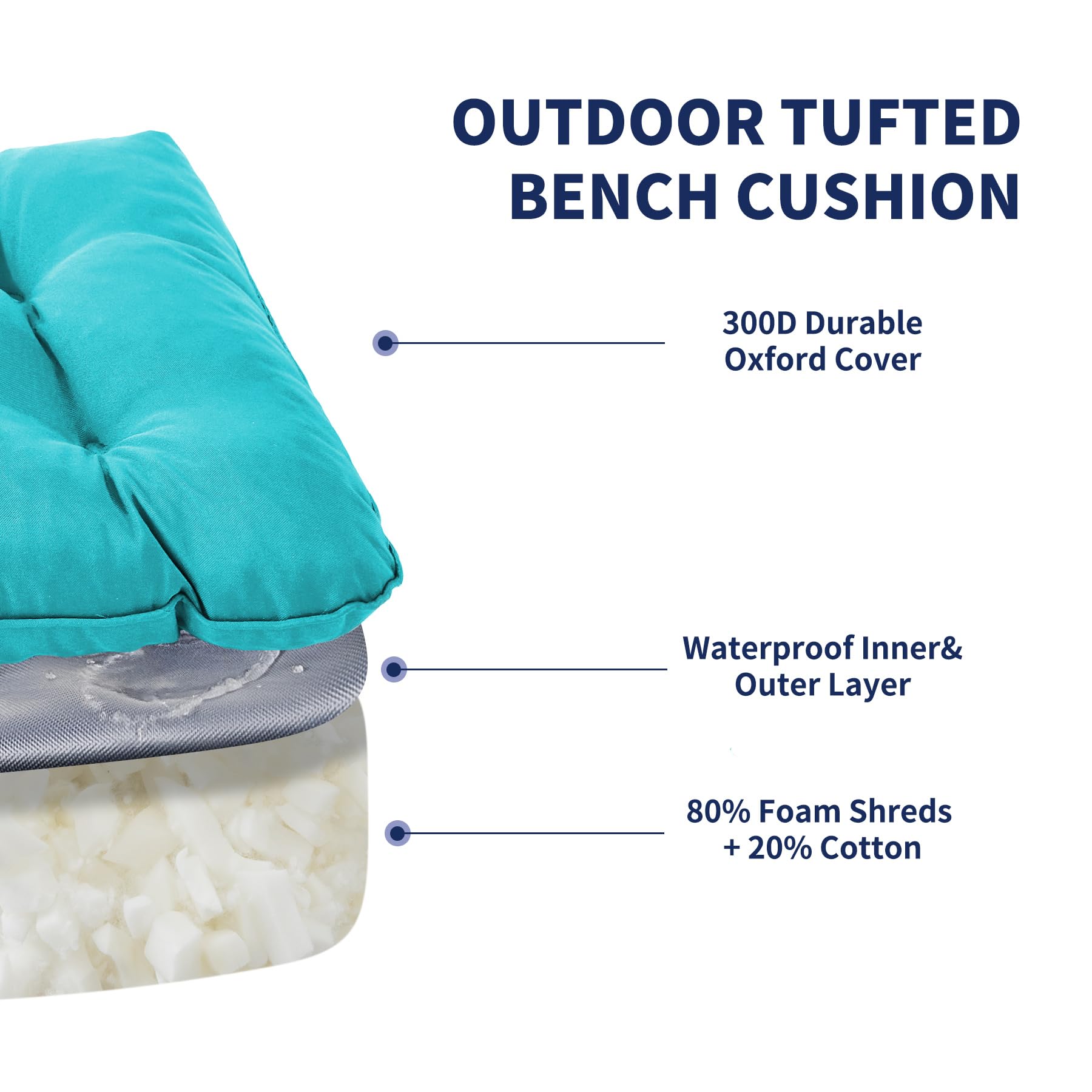 IPYNBAP Tufted design with piped edges adding durable, stylish detail