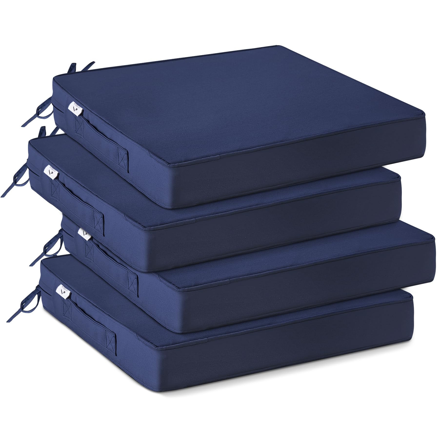 IPYNBAP outdoor chair cushion in navy with waterproof fabric for all-weather use.