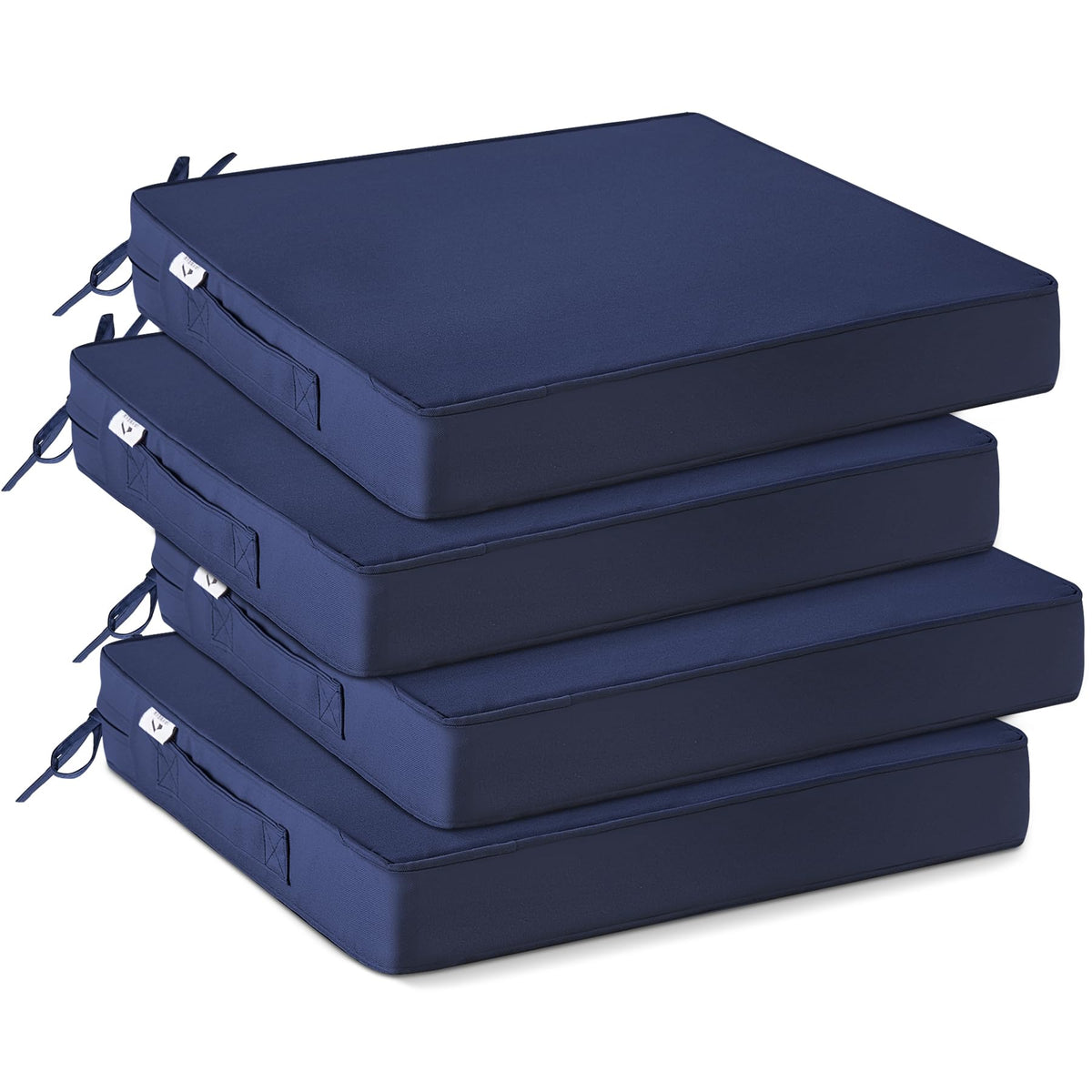IPYNBAP outdoor chair cushion in navy with waterproof fabric for all-weather use.