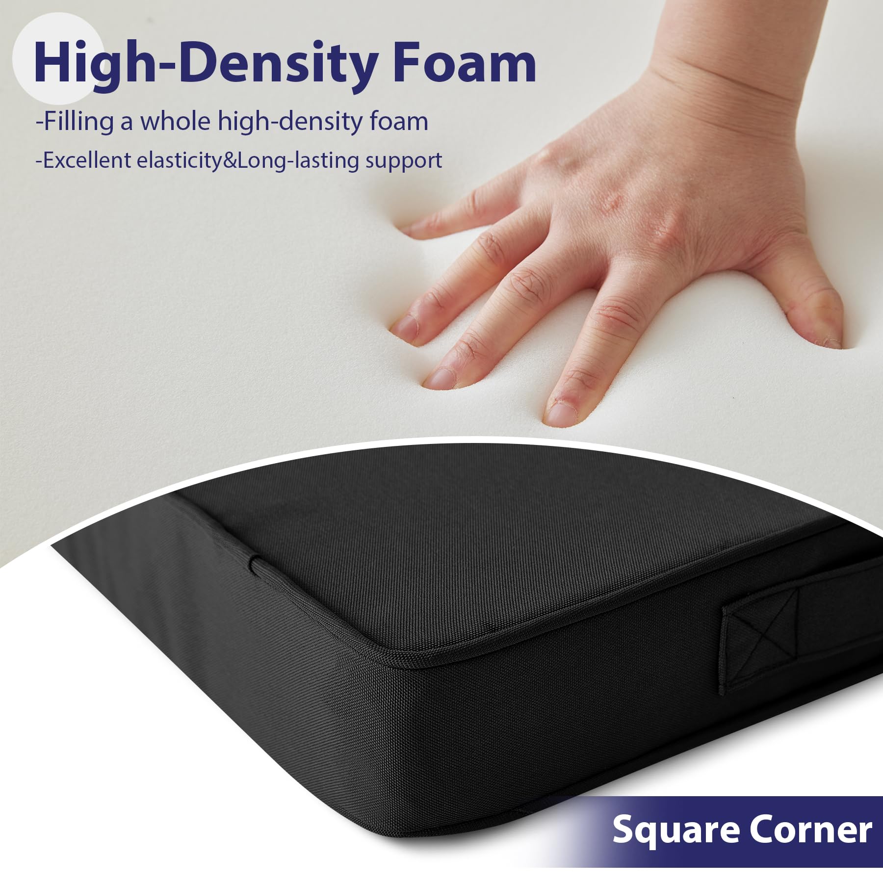IPYNBAP outdoor chair cushion with carry handle for easy repositioning