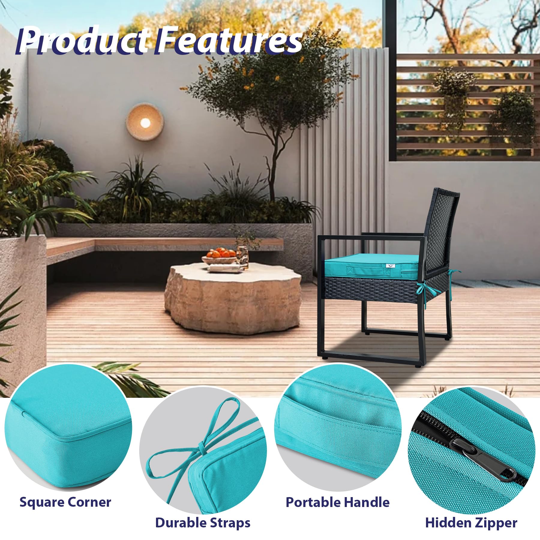 IPYNBAP teal cushion attached ties securing to chair