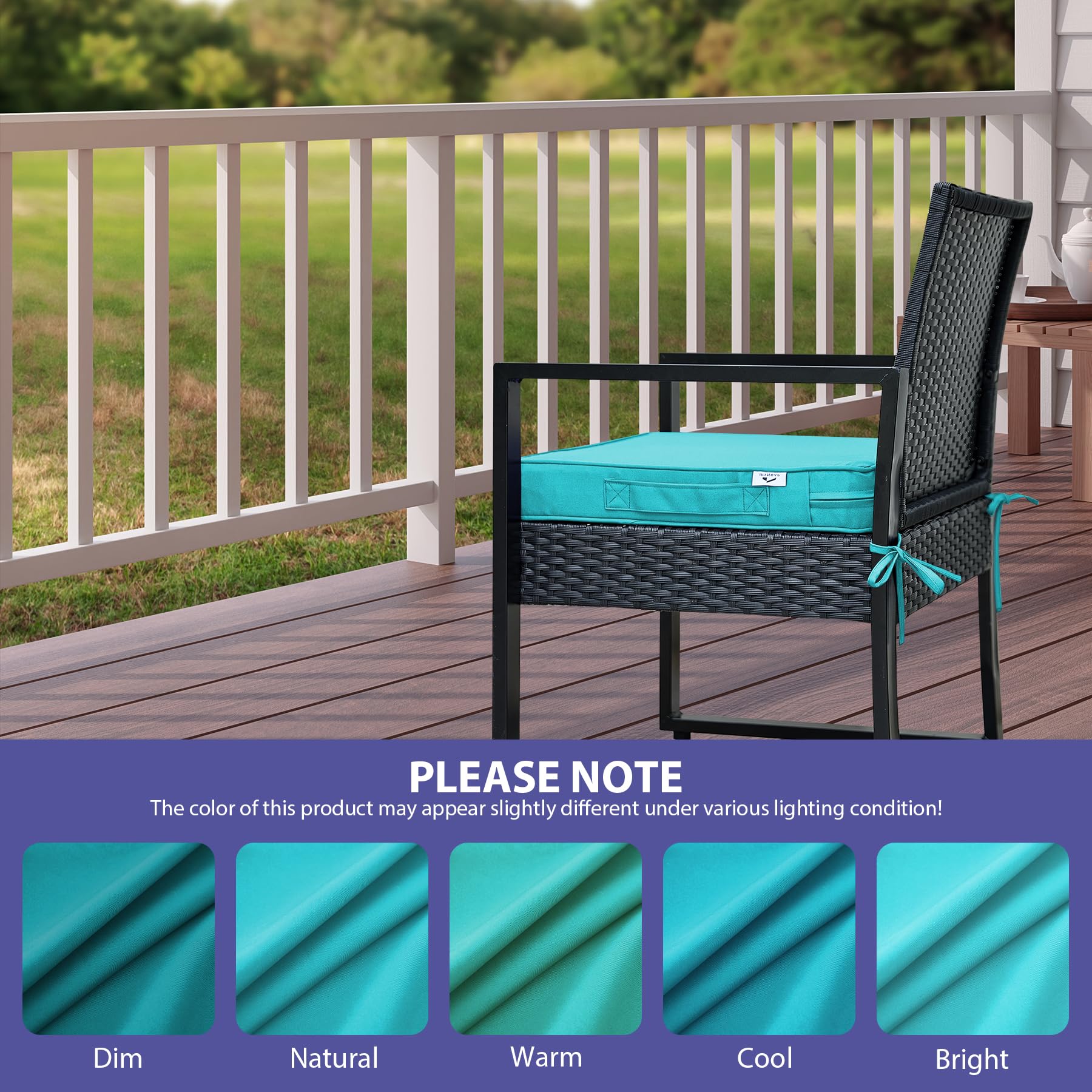 IPYNBAP teal outdoor cushion with carry handle for portability