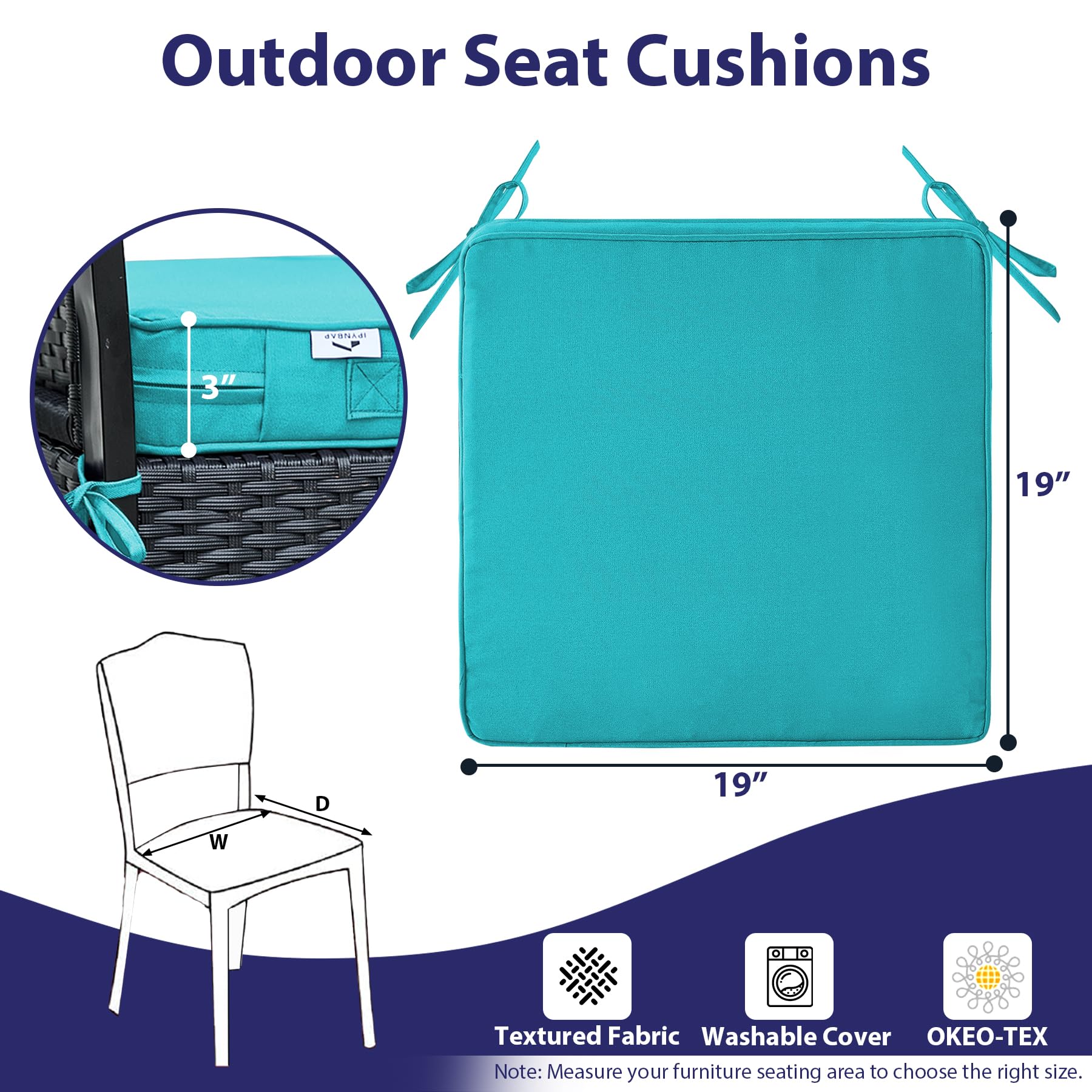IPYNBAP teal cushion hidden zipper removable cover for easy cleaning