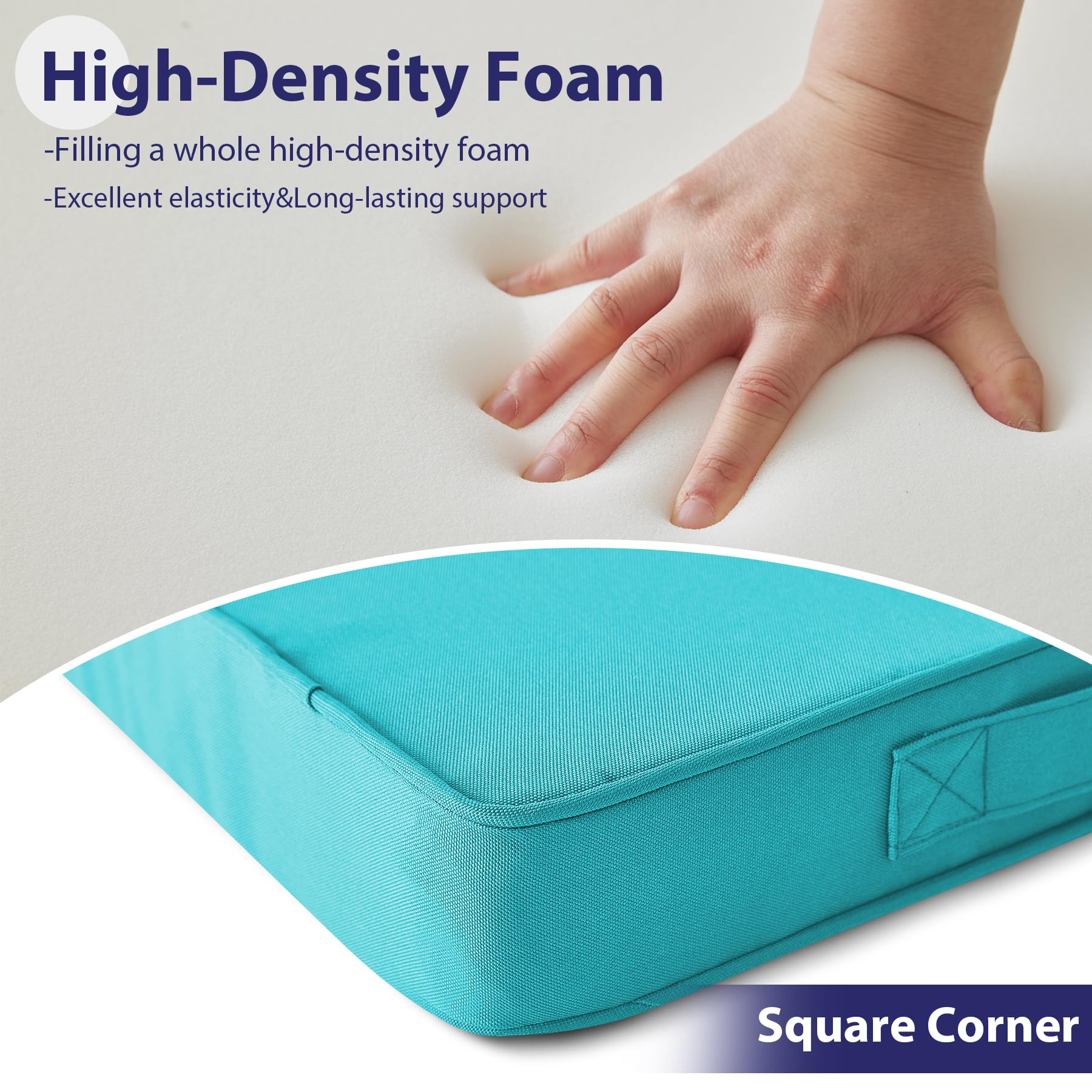 IPYNBAP teal cushion interior with high-density foam support
