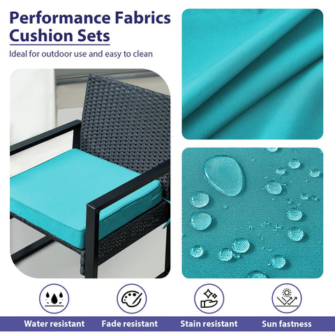 IPYNBAP teal cushion close-up of waterproof fabric
