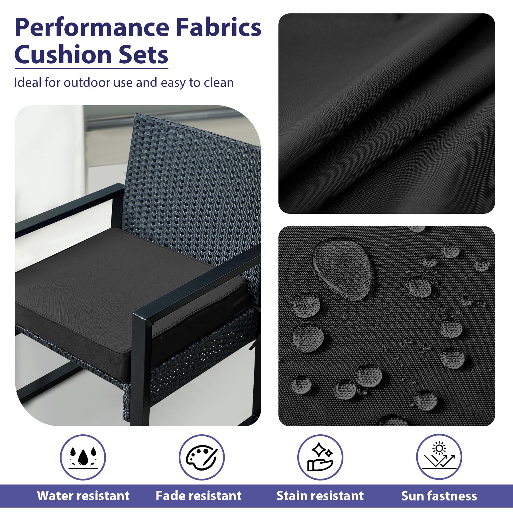 IPYNBAP outdoor chair cushion with ties and edge piping for secure fit