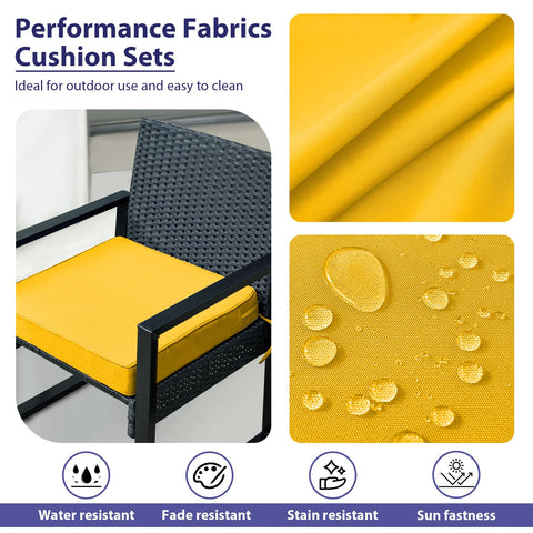 IPYNBAP yellow chair cushion with ties keeps cushion secure on patio furniture