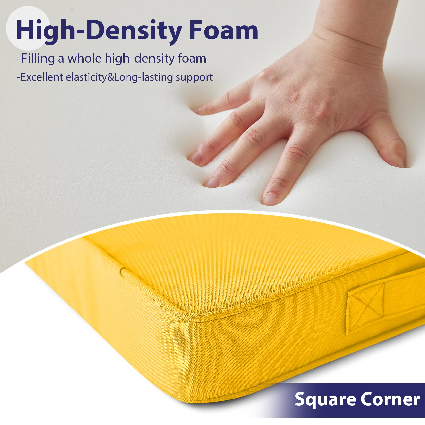 IPYNBAP yellow 19x19 outdoor chair cushion with removable cover for cleaning