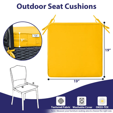 IPYNBAP square outdoor cushion with 3-inch thickness for enhanced seating comfort