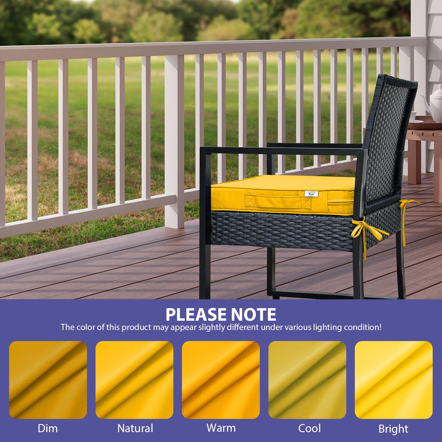 IPYNBAP patio chair pad set of four maintains a cohesive outdoor look
