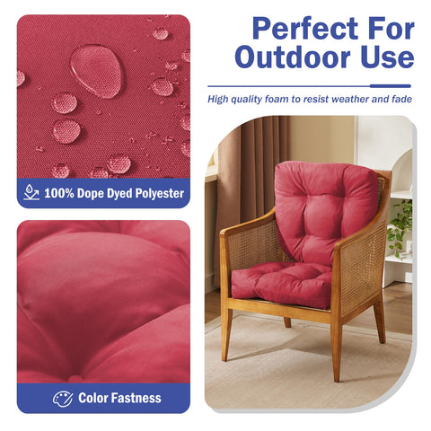 IPYNBAP cushions with side straps securing to outdoor chair