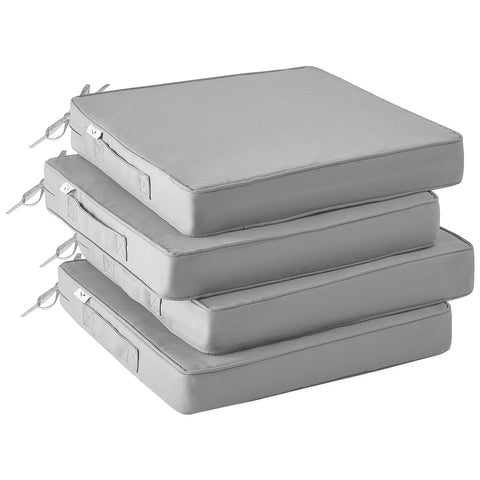 IPYNBAP outdoor chair cushions pack four in grey for comfortable patio seating.