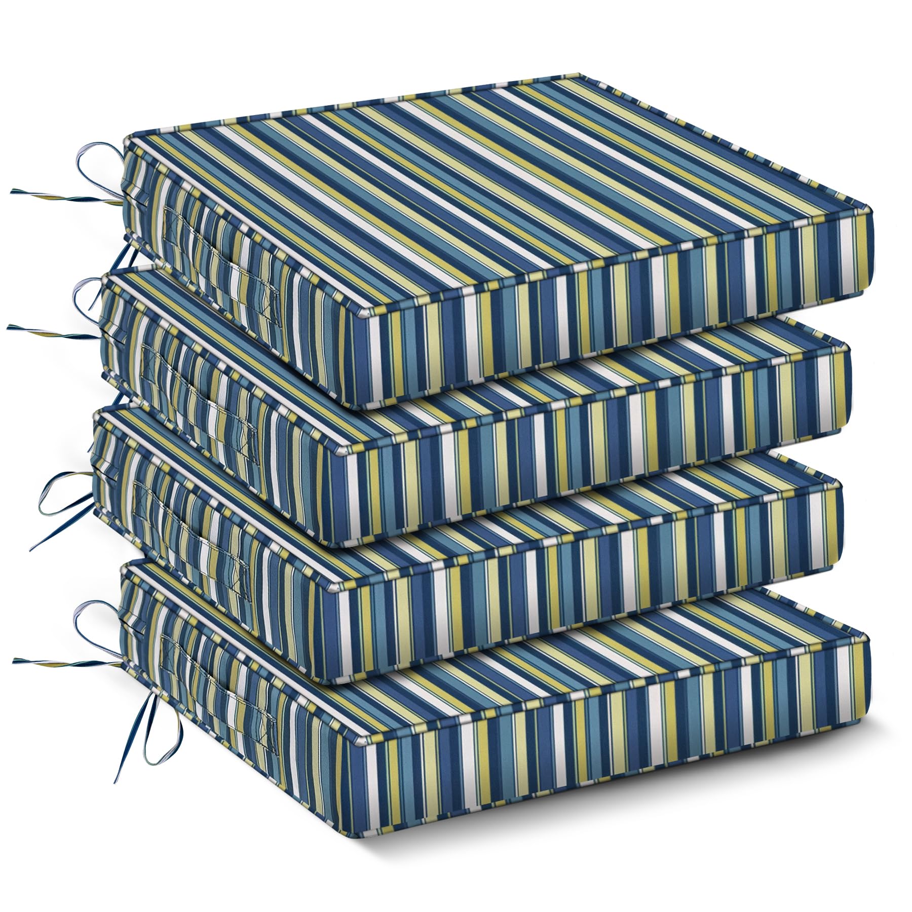 IPYNBAP blue stripe outdoor chair cushions for patio seating with added comfort.