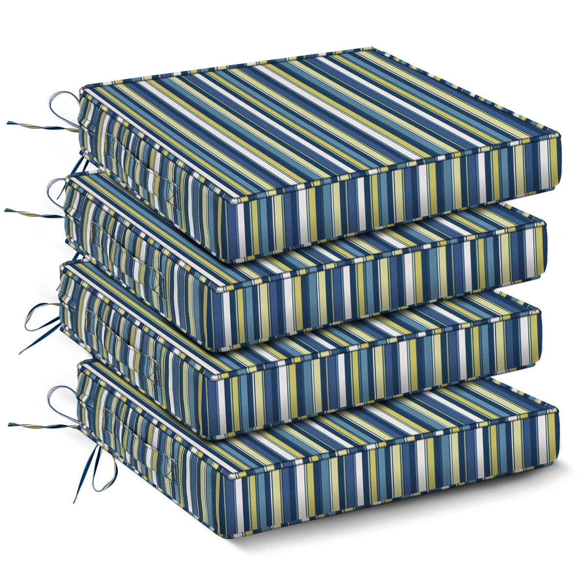 IPYNBAP blue stripe outdoor chair cushions for patio seating with added comfort.