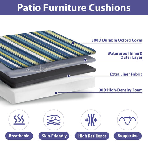 IPYNBAP outdoor cushion showing waterproof fabric and fade resistance for exterior use.