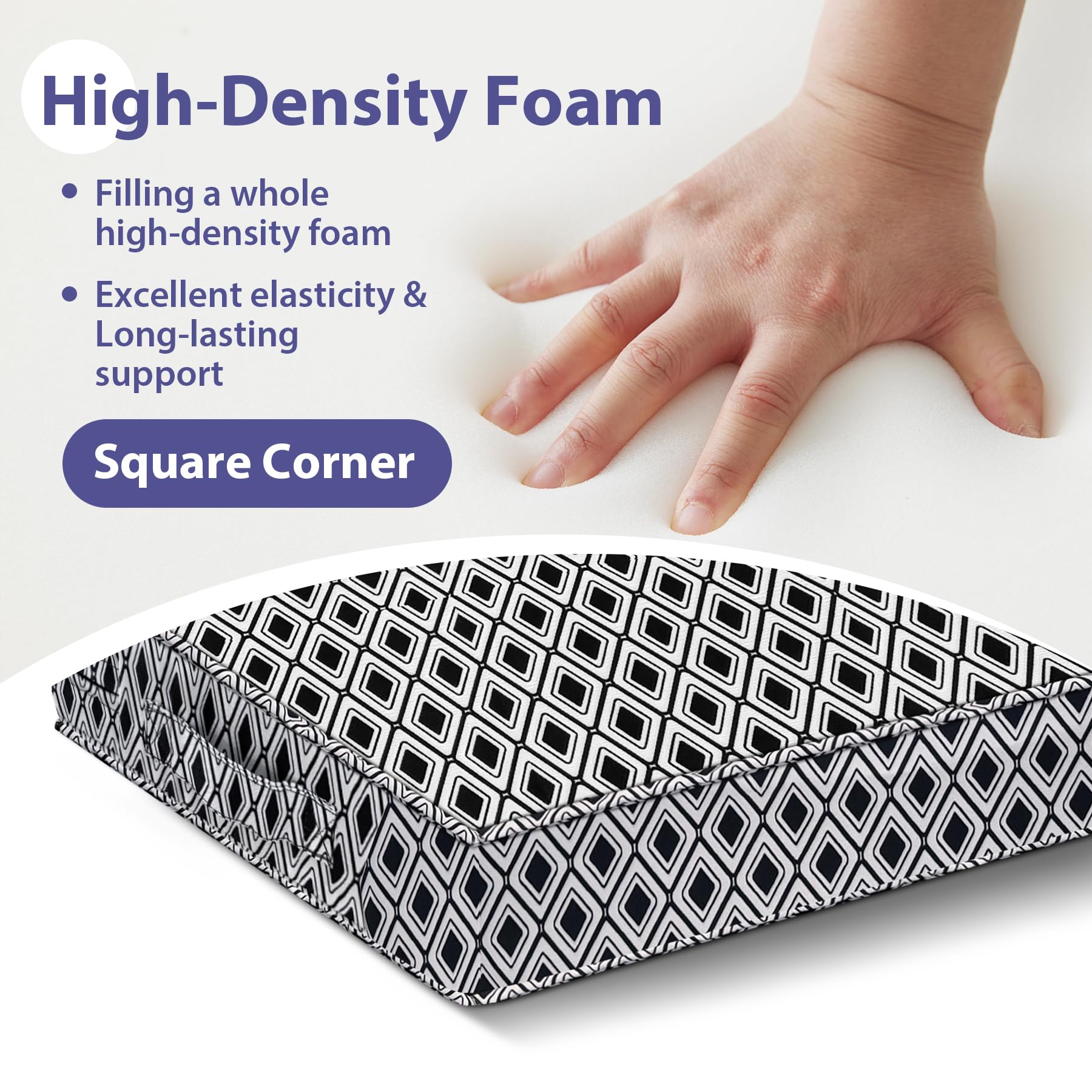 IPYNBAP cushion with hidden zipper for easy cover removal