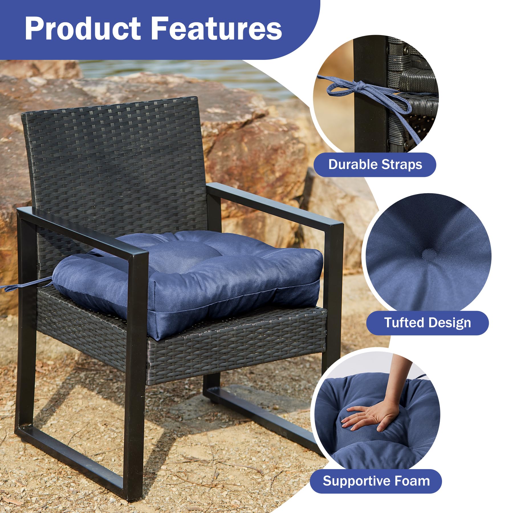 IPYNBAP cushions high-density foam offers balanced support and comfort